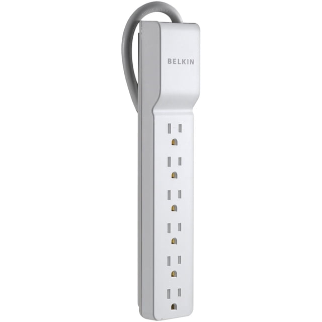Protector contra sobretensiones Power Strip, cable Belkin de 6 salidas y 2.5 pies