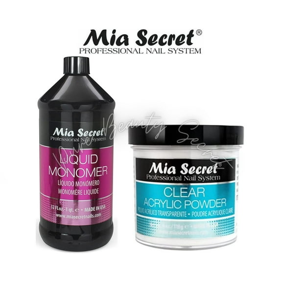 Mia Secret Liquid Monomer 32 oz and Clear Powder 4 oz
