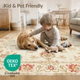 thumbnail image 4 of ODIKA 2'x3' Washable Accent Rug Pet Friendly, Bedside Mat Carpetas Vintage Tan Botanical Distressed Scrollwork Para Sala for Bedroom, Nursery, RV, 4 of 7