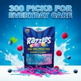 thumbnail image 2 of Dental Floss Picks 300 Count Adults Kids Dental Floss Picks Blueberry Raspberry Flavor Toothpick Flosser, 2 of 6