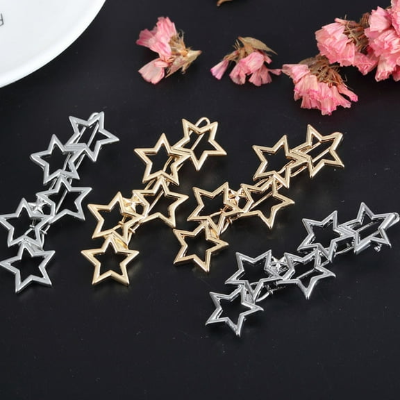 Homoyoyo Star Shaped Hair Clips Alloy Assorted Color Styling Assistant for Women 6pcs