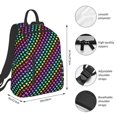 thumbnail image 2 of Yiaed Rainbow Hearts Print Lightweight Backpack Travel Backpacks Hiking Daypack for Women Men, 2 of 5
