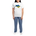 thumbnail image 4 of CafePress - Ukraine Pride Love Ukrainian Flag Pajamas - Women's Short Sleeve Print T-Shirt and Pants Light Cotton Pajama Set, 4 of 7