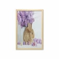 thumbnail image 1 of Easter Bunny Wall Art with Frame, Photo of Rabbit with Lilac Flowers and Easter Eggs Spring Season, Printed Fabric Poster for Bathroom Living Room, 23" x 35", Multicolor, by Ambesonne, 1 of 2
