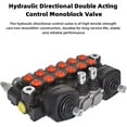 thumbnail image 4 of waltyotur Hydraulic Directional Double Acting Control Monoblock Valve, 6 Spool 11GPM SAE Ports 2 Joystick Hydraulic Directional Control Valve 3625 PSI Fit for Small Tractors Loaders Etc, 4 of 6