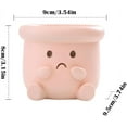 thumbnail image 6 of Cute Face Planter Pot, Small Resin Head Planters for Indoor Plants, Funny Smiling Face Flower Pot Succulent Planter with Drainage Hole, Gift IdeaI for Birthday Christmas (Pink), 6 of 15