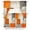 Orange Gray, variant on Purple Teal Golden Marble Swag Valances for Windows, Abstract Modern Geometric Kitchen Valance Rod Pocket Window Treatment, Bathroom Swag Curtain Panel for Living Room, 56 x 36 inch