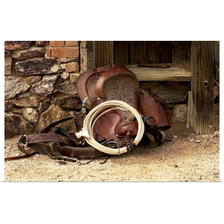 Smiths Saddle - Great BIG Canvas | Rolled Amanda Lee Smith Poster Print entitled Head Wranglers Saddle