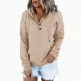 thumbnail image 2 of Towmus Half Boutton Womens Hoodies Drawstring Hooded Sweatshirts for Woman With Pocket, 2 of 6