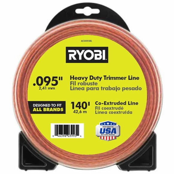 Hilo Para Desbrozadora Ryobi 2.4Mm Rojo Uso Pesado