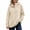 A-Beige, variant on SYwaren Half Button Hoodie for Women Oversized Pullover Casual Long Sleeve Fall Sweatshirt Solid Color Tops