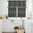 thumbnail image 3 of Abstract Geometric Kitchen Curtains Valances and Tiers Set of 3 Art Blue Red Gradient Texture Tier Curtains and Valance with Rod Pocket for Small Windows, 27.5"x24", 3 of 9
