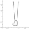 thumbnail image 3 of 925 Sterling Silver White Ice Satin & Polished Diamond Heart Necklace; 18 inch; for Adults and Teens; for Women and Men, 3 of 3