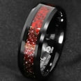 thumbnail image 4 of Tungsten Rings for Men Wedding Bands for Him 8mm Red Celtic Dragon Black Carbon Fiber, 4 of 6