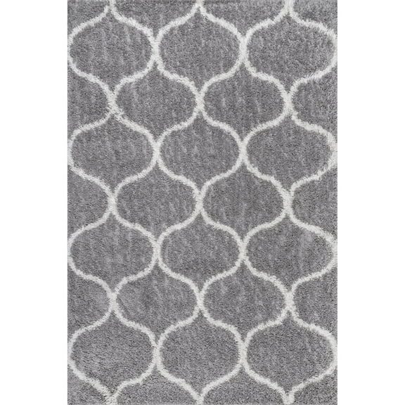 nuLOOM Malika Soft & Cozy Trellis Shag Area Rug, 8' x 10', Grey