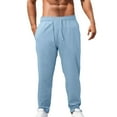 thumbnail image 6 of Youmylove Mens Cotton Linen Drawstring Pants Elastic Waist Casual Jogger Pants Breathable Fashion Summer Beach Trousers Comfy Fit Cargo Pants, 6 of 8