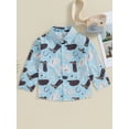 thumbnail image 2 of Bagilaanoe Toddler Baby Boys Shirt Long Sleeve Print Tops 6M 9M 12M 18M 24M 3T Kids Fall Casual Clothes, 2 of 9