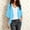 Blue, variant on Womens Casual Sheer Chiffon Cardigan Open Front, Long Sleeve Lightweight with Pockets, Everyday Solid Color Kimono Top Black M(M)