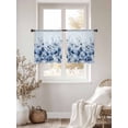 thumbnail image 2 of Blue Blooms Floral Sheer Curtains 45 Inch Length 2 Panels Set, Spring Flowers Botanical Blue Ombre Voile Window Treatment Rod Pocket Small Kitchen Curtains Drapes for Bedroom 52"x45"x2, 2 of 7