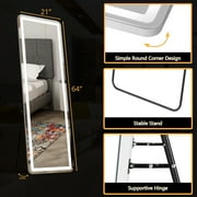 Nextay 21” x 64” White Modern LED Lighted Full Length Floor Mirror
