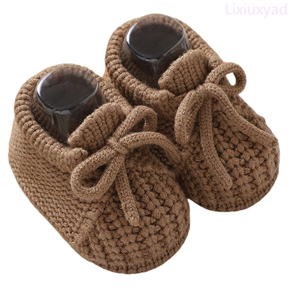 Lixiuxyad Baby Girls First Walking Shoes Soft Sole Knit Booties With Bow For Infant Toddler Winter Indoor Outdoor Suitable For 0 12 Months Sports Kids Sneakers Sizes 5(Toddler 9-12 Months)