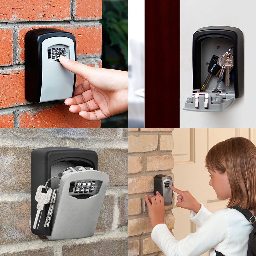 OUTDOOR HIGH SECURITY WALL MOUNTED KEY SAFE BOX CODE SECURE LOCK STORAGE 4 Digit 