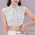 thumbnail image 4 of LoudSung Fake Collar Detachable Half Shirt Blouse False Collar Elegant Polka Dots Bow Knot for Women Girls, 4 of 7