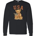 thumbnail image 3 of Inktastic USA Teddy Bear Long Sleeve T-Shirt, 3 of 5