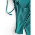 thumbnail image 7 of ZAFUL Women Swimsuit Halter Tied Cross Three Piece Bikini Swimwear Deep Green S, 7 of 7