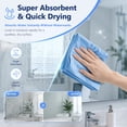 thumbnail image 4 of Tutuviw Microfiber Glass Cleaning Cloths 12*16 inches Microfiber Cloth Streak Free Lint Free Quickly Clean Windows, Windshields, Mirrors, and Stainless Steel- 5 Pack(Blue), 4 of 6