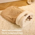 thumbnail image 3 of sunsanly Cat Winter Sleeping Bag Plush Warm Cat Bed Cave 360-Degree Wrap Cat Warming Pad Sleeping Sack for Small Dogs Cats, 3 of 8