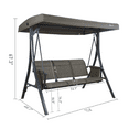 thumbnail image 6 of Kozyard Brenda 3-Seat Patio Swing Chair, Outdoor Porch Swing Glider with Adjustable Canopy, Side Pouches, Breathable Seat and Back, for Garden, Poolside, Backyard (Taupe), 6 of 7