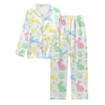 thumbnail image 3 of Kiijoy Easter Outfits for Girls Cute Rabbit Eggs Print Long Sleeve Top Pants Sleepwear, Sizes 3-4, 3 of 3