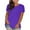 B6 Purple summer tops for women clearance under $5, variant on Xqxayjr Short Sleeve Plus Size T-Shirts for Women Summer Under $5 Loose Fitting Round Neck Solid Color Soft Shirts Business Work Black Tops Mothers Day Gift