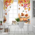 thumbnail image 5 of Fsddascl Orange Pumpkin Fall Blackout Curtains for Bedroom/Living Room, Thermal Insulated Kitchen Curtains, Thanksgiving Maple Eucalyptus Leaves Grommet Darkening Window Treatment Drapes 42"x63"x2, 5 of 6