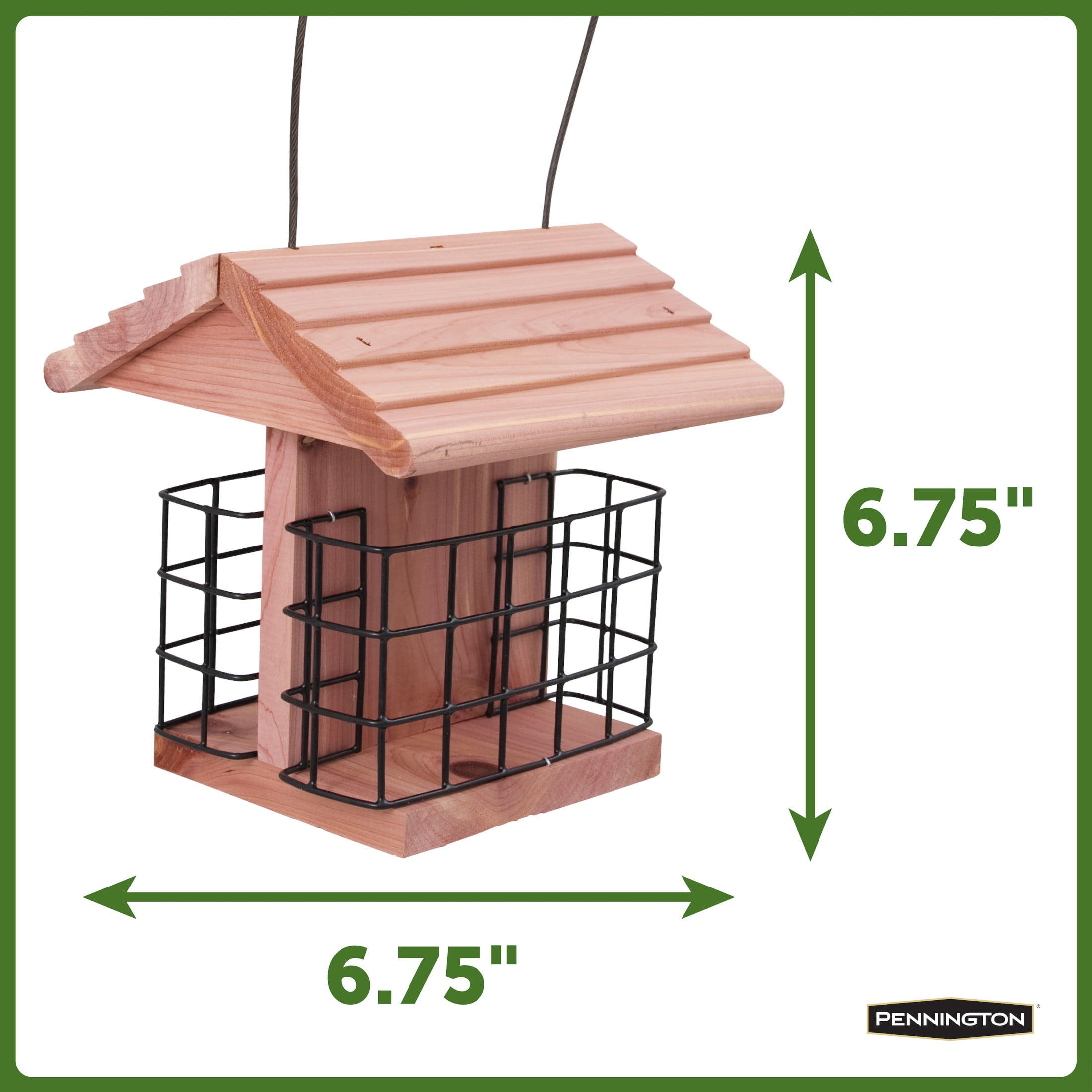 Pennington Red Cedar 2 Cake Suet Station Wild Bird Suet Feeder, 2 Pack