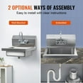thumbnail image 7 of Easy-Install Wall Mount Hand Sink, Durable NSF 17x12.8" Stainless Steel Basin for Kitchen, Utility Room, Garage, 7 of 7