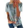 thumbnail image 2 of Mode Décontractée pour Femmes Chemises Imprimées Manches Courtes Tee-Shirts Amples Tunique Blouse Hauts pour Femmes Hauts Manches Courtes pour Femmes Imprimé Floral Hauts pour Femmes, 2 of 5