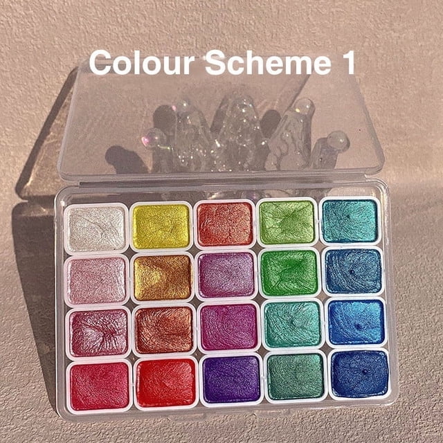 A 20-Color Pearl Solid Watercolor Paint Set, Non-Toxic For Artists And Beginners, Easy To Reactivate With Water For Painting