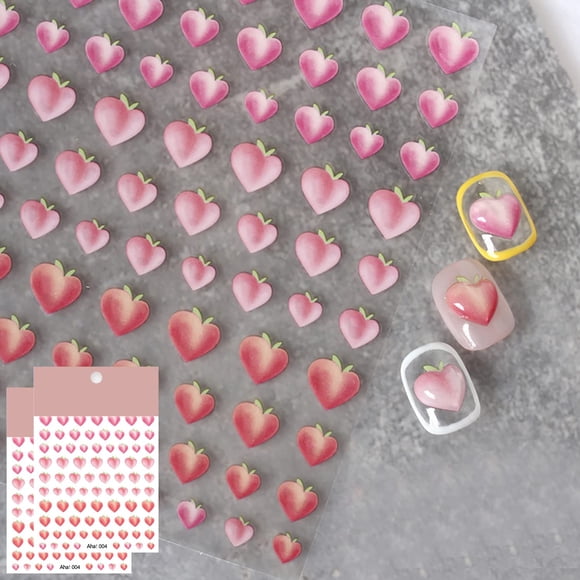 Honey Peach Nail Art Pegatinas Calcomanías 3D Autoadhesivas Frutas Nail Art Pegatina DIY Diseño Moda Tendencia Glamour Lindo Melocotón Decoración Accesorios para Damas Niñas Niños (2 hojas)