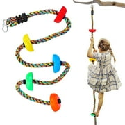 Angle View: Kids Ninja Colorful Climbing Rope - 6.5ft with 5 Knotted Foot