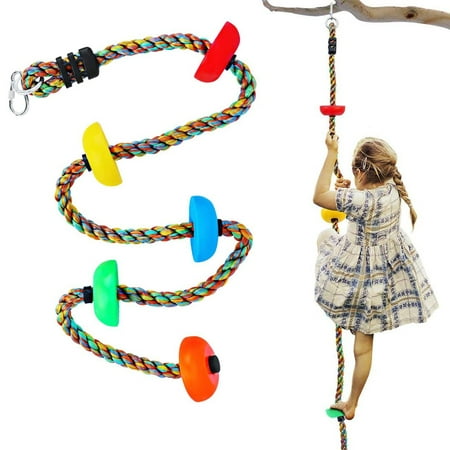 Kids Ninja Colorful Climbing Rope - 6.5ft with 5 Knotted Foot