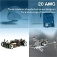 thumbnail image 3 of MMOBIEL 20 AWG Electrical Silicone Wire - 20 Gauge (0٫52mm²) Tinned Copper Cable - 2 Separate Wires Red & Black Each 1٫5 m / 5 ft for Electrical Repair٫ Sensors٫ RC٫ Drones٫ Speaker Wires, 3 of 5