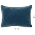thumbnail image 5 of Rectangular Fabric Throw Pillow with Solid Color and Piped Edges, Blue- Saltoro Sherpi, 5 of 5