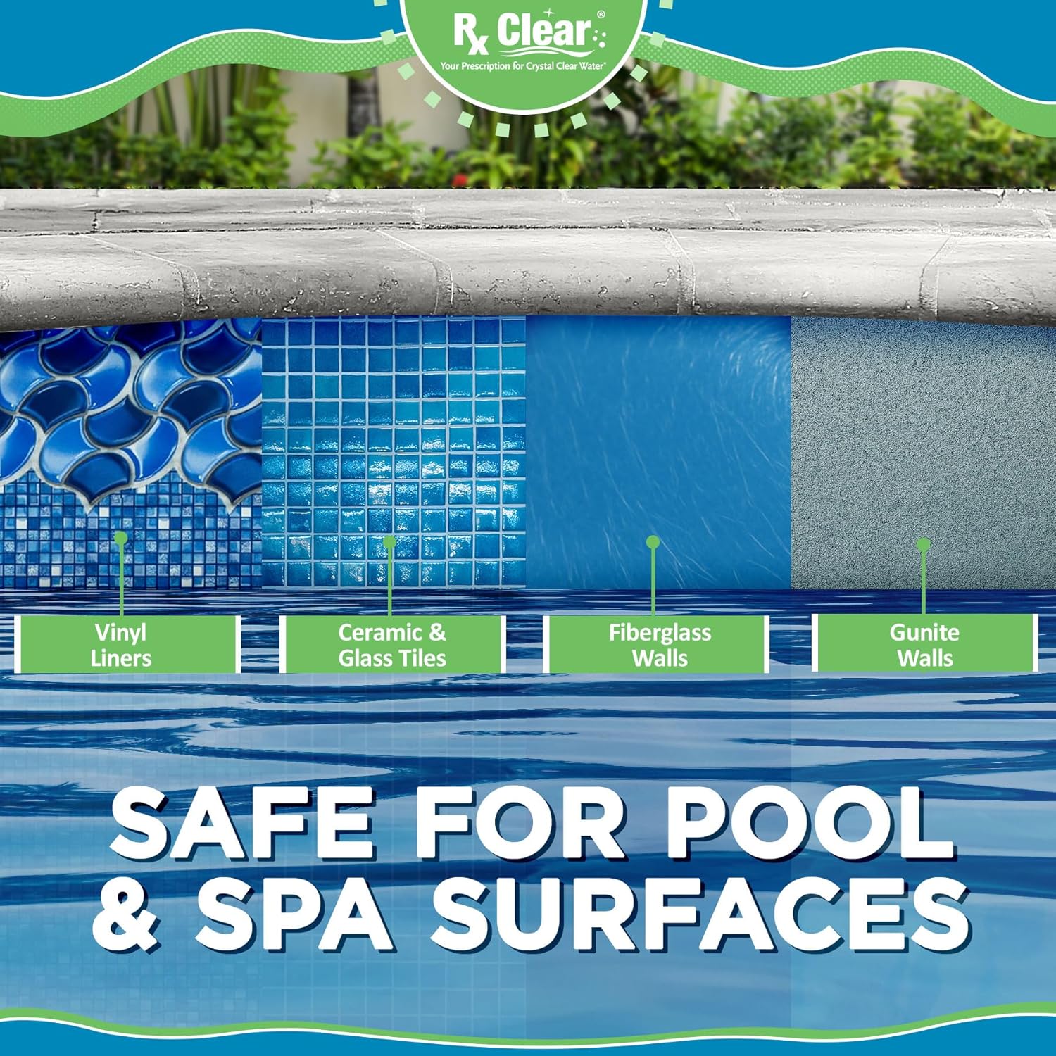 Rx Clear 1" Stabilized Chlorine Tablets for Use in Swimming Pools, 5 lb Bucket