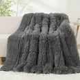 thumbnail image 3 of Anjee Faux Fur Weighted Blanket Twin Size 15 Pounds, 48" x 72" Sherpa Heavy Blanket Throw for Couch Sofa Bed, Super Soft Plush Fleece & Warm Cozy Sherpa Reverse, Great for Calming and Relax, Gray, 3 of 10