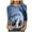 Navy_1, variant on Godom Crew Neck Fall T-Shirt for Women Family Halloween Tops 3/4 Length Sleeve Pumpkin Graphic Tees