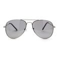 thumbnail image 1 of Polarized Light Grey Lens Mens Iconic Pilots Metal Rim Officer Sunglasses Silver, 1 of 4
