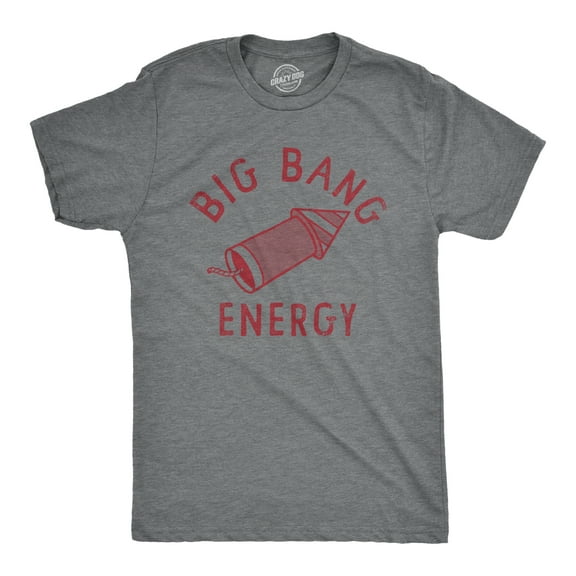 Mens Big Bang Energry T Shirt Funny Fourth Of July Fireworks Exploding Rocket Tee for Guys Graphic Tees