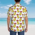 thumbnail image 4 of Pofeuu Rubber Duck Chicken Bird Print Hawaiian Shirt for Men Sleeves Casual Button Down Summer Beach Dress Shirts T-Shirts,XX-Large, 4 of 7